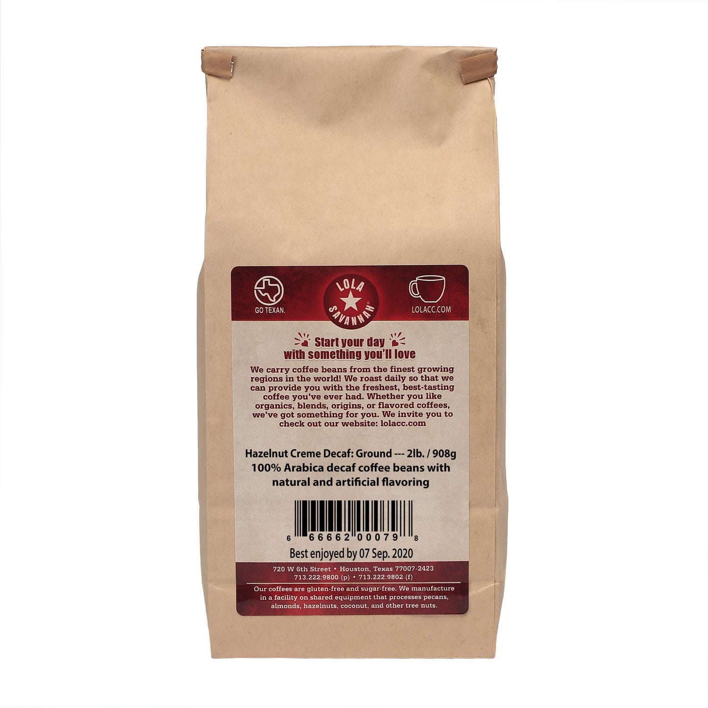 Lola Savannah Hawaiian Hazelnut Ground Decaf Coffee, 2Lb
