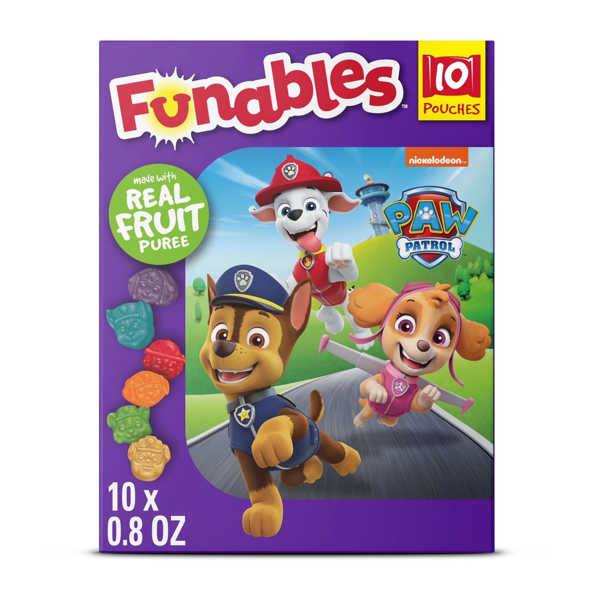 Funables Fruity Snacks, Paw Patrol, Assorted Fruit, Flavored Snacks, Halloween Candy Variety Pack Trick-Or-Treat Assortment, 0.8