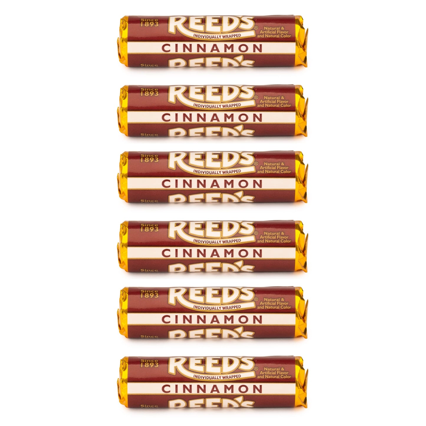 Reeds Individually Wrapped Cinnamon Candy Rolls | Six Rolls | Traditional Hard Candy | Reeds Classic Hard Candy Brought To You B