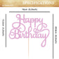 EONNCNT Happy Birthday Cake Topper - Pink Glitter Paper Decoration - Model MOUCCT-HB