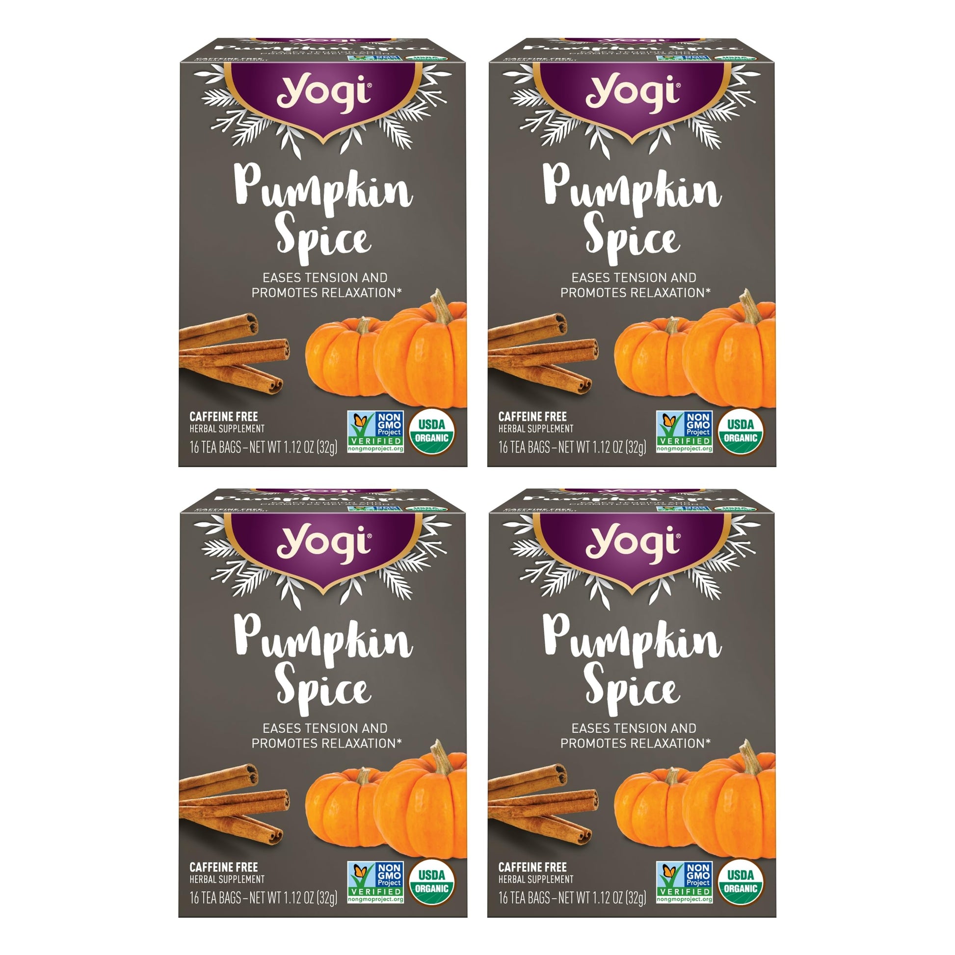 Yogi Tea Pumpkin Spice Tea - 16 Tea Bags Per Pack (4 Packs) - Limited Edition Organic Pumpkin Spice Tea Bags - Perfect For The H