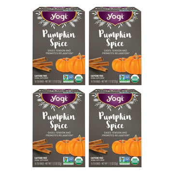 Yogi Tea Pumpkin Spice Tea - 16 Tea Bags Per Pack (4 Packs) - Limited Edition Organic Pumpkin Spice Tea Bags - Perfect For The H