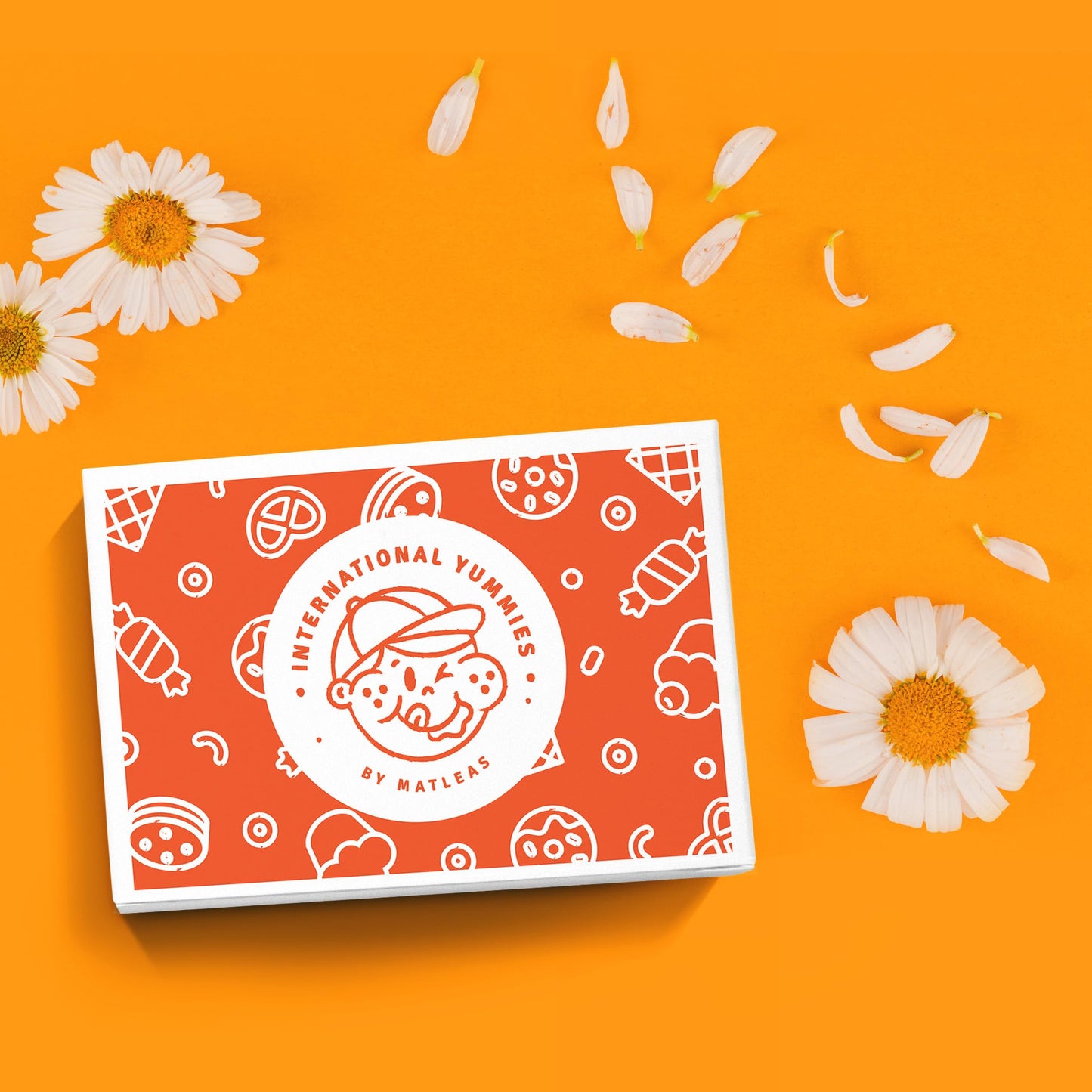 Midi International Snack Box | Premium Exotic Foreign Snacks | Unique Snack Food Gifts Included | Orange Nebula Space Theme | Ca