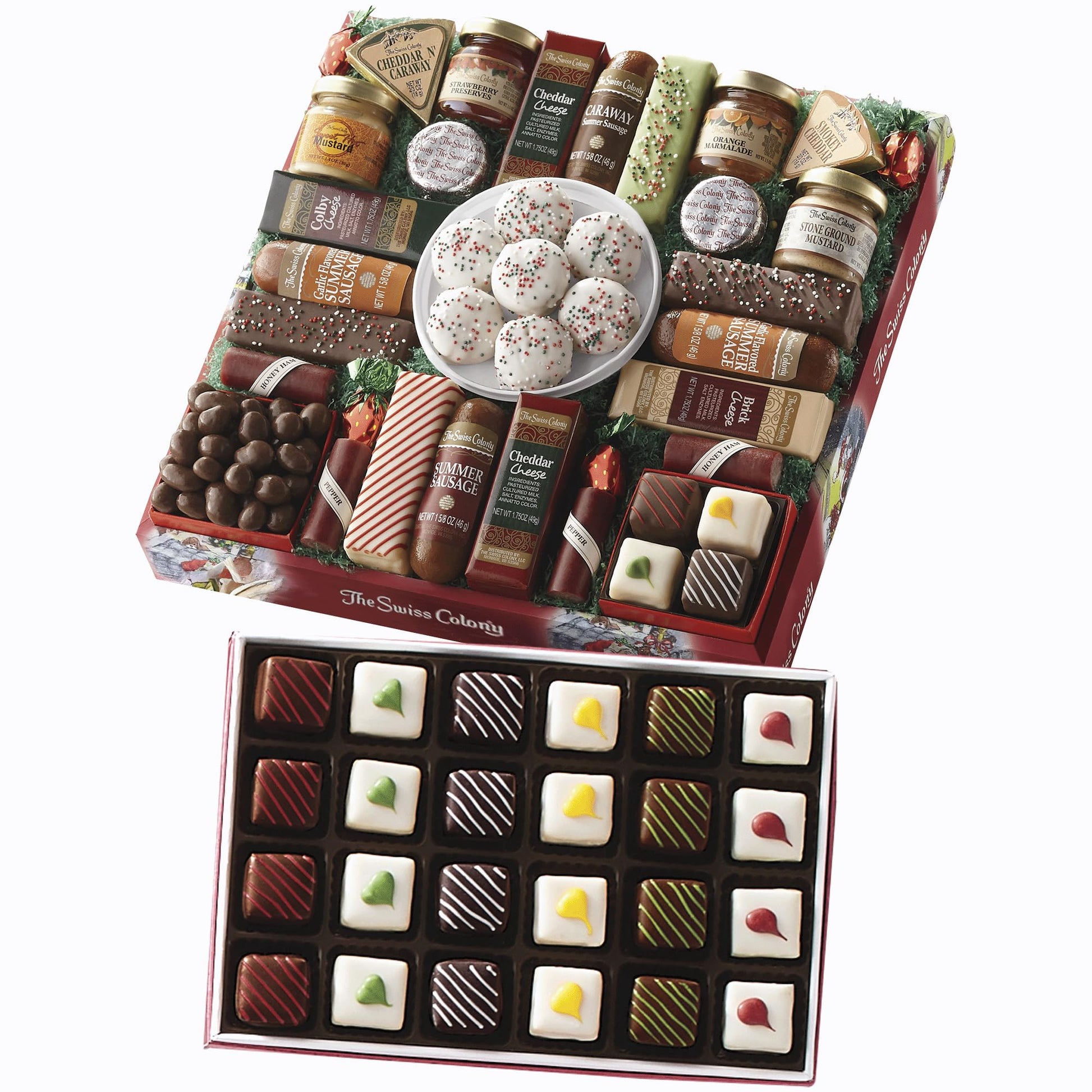 The Swiss Colony Assorted Cheese and Gourmet Treats Gift Bundle - 27 Favorites, Gift of 2