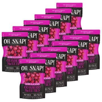 OH SNAP! Cranberry Sweeties (12 Pack) - Cranberries Infused With a Blend of Fruit Juices - Ready To Eat Infused Cranberry Snacks