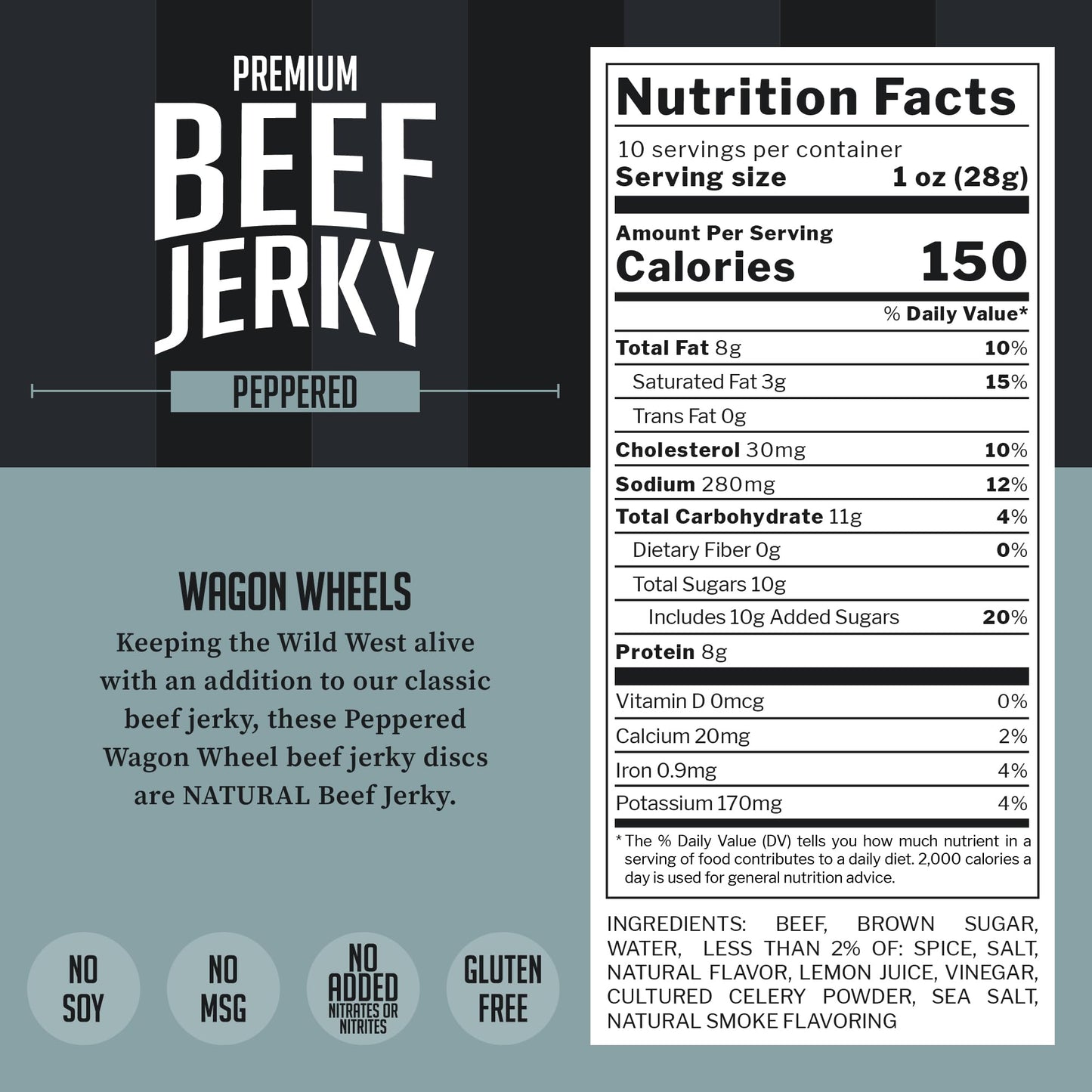 Top Notch Jerky Beef Jerky - 10 oz Bag - High Protein Snack for Kids and mature-themeds - Pepper Flavor
