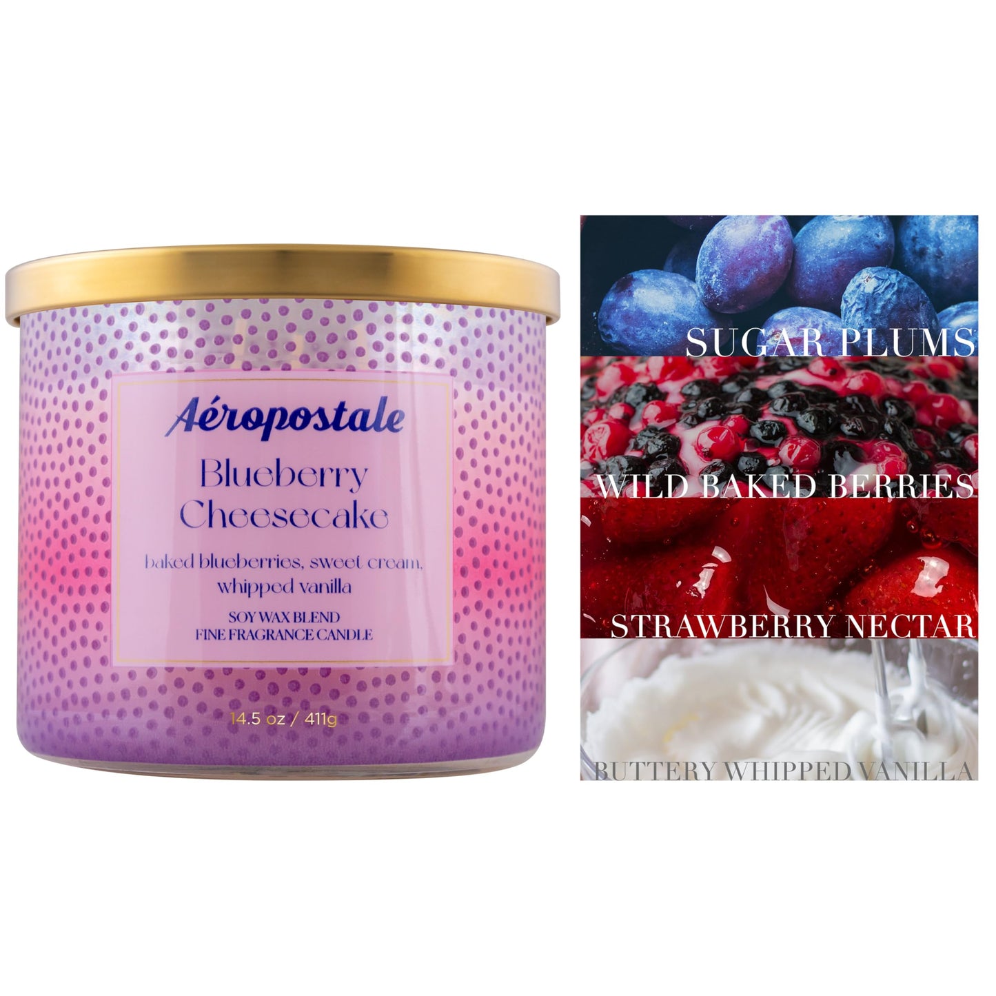 Aeropostale Blueberry Cheesecake By Aeropostale Scented Candle 14.5 Oz