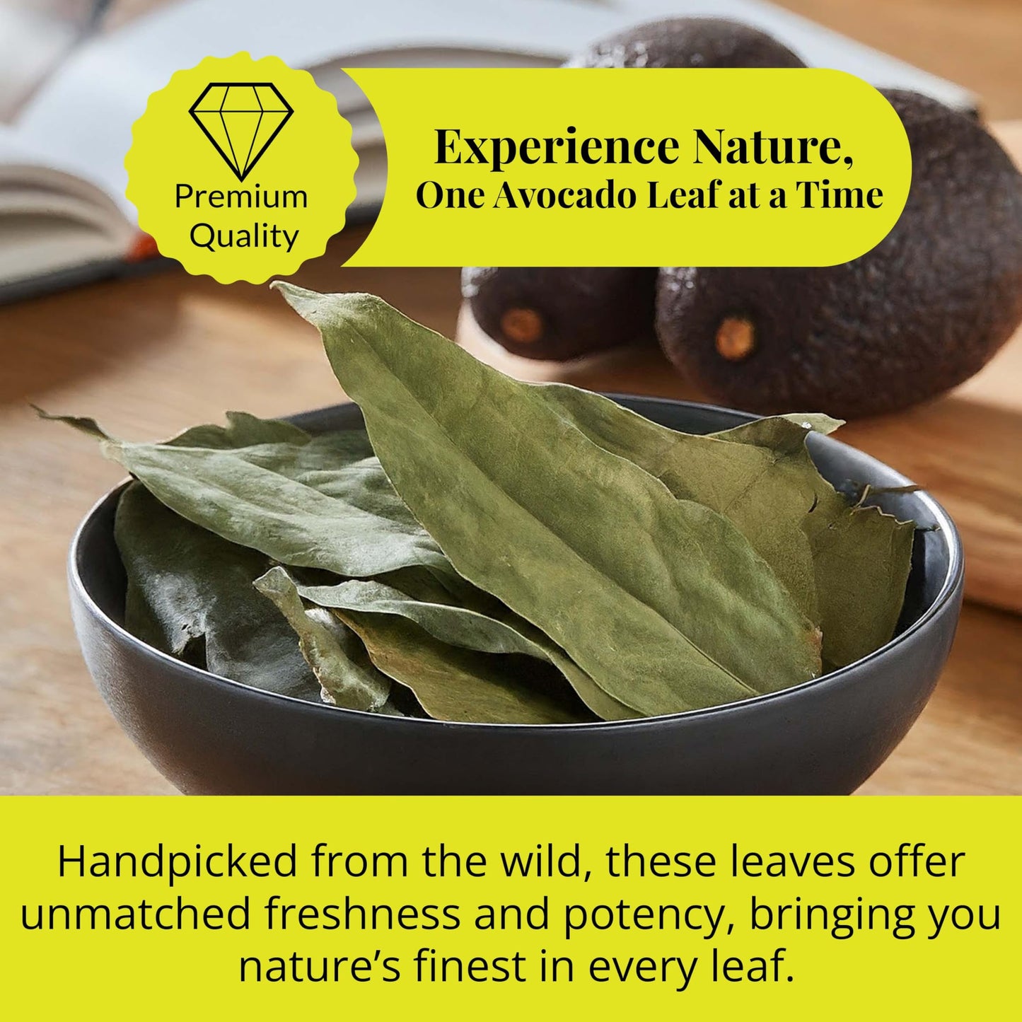 Akshit Organic Dried Avocado Leaves, 2.6oz (75g), Caffeine Free, Perfect for Tea and Cooking