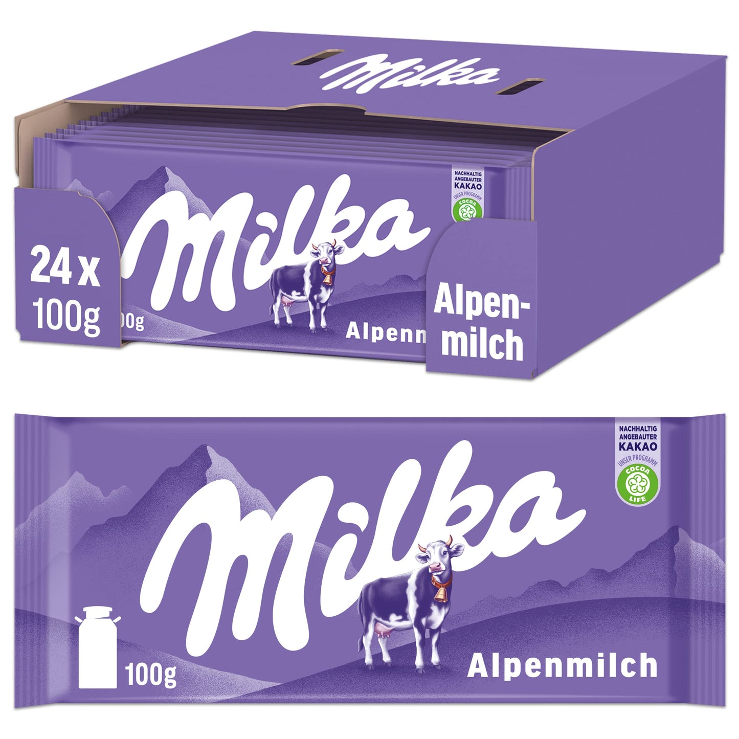 Milka Alpenmilch Chocolate Bar  3.5 Ounce (Pack of 24)