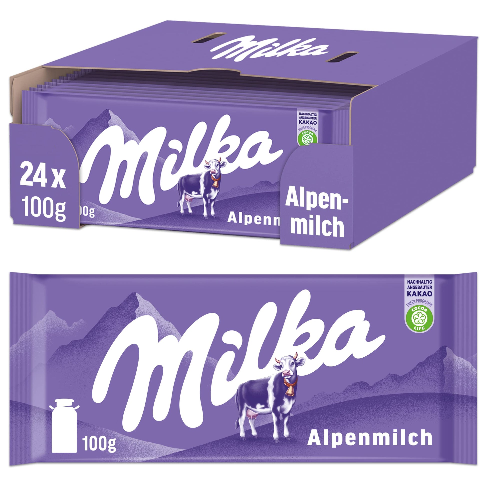 Milka Alpenmilch Chocolate Bar  3.5 Ounce (Pack of 24)