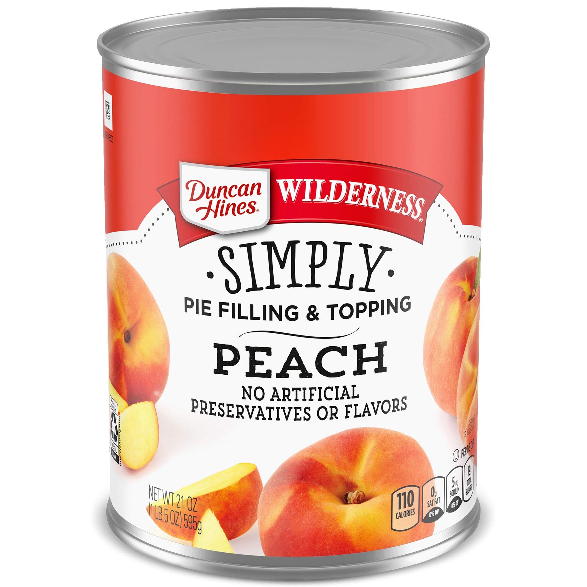 Duncan Hines Wilderness Peach Pie Filling and Topping, Thanksgiving Baking, 21 oz. (Pack of 8)