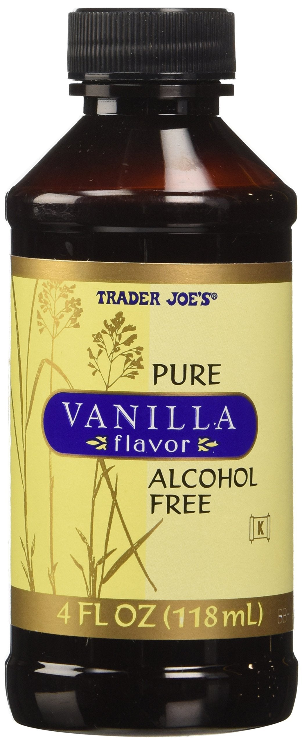Trader Joes Pure Vanilla Flavor, Alcohol Free, 4 fl oz, Pack of 1