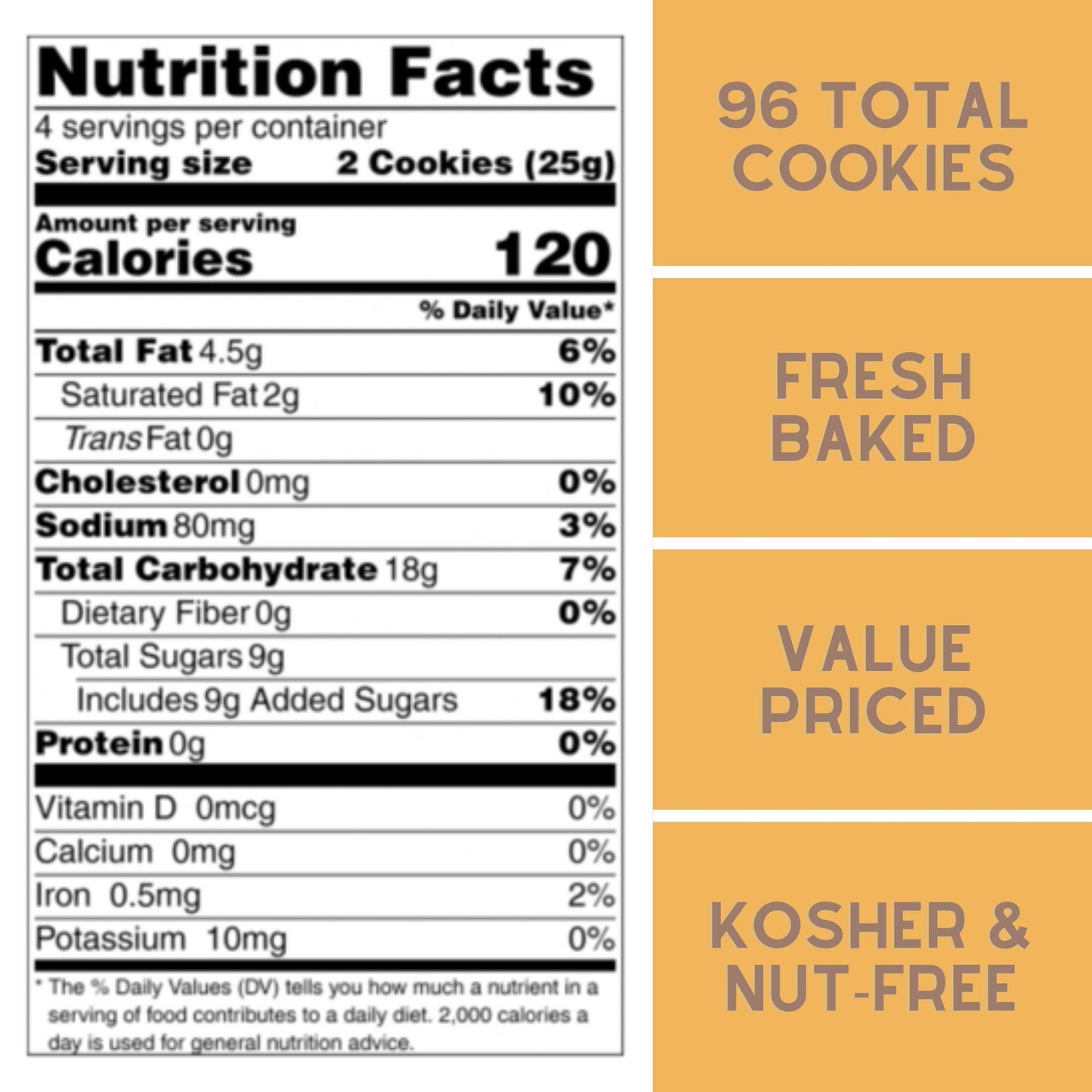 Carleys Sandwich Cookies, Vanilla Creme, Kosher Certified, Nut-Free, 3.5 Oz Snack Packs, Pack of 12