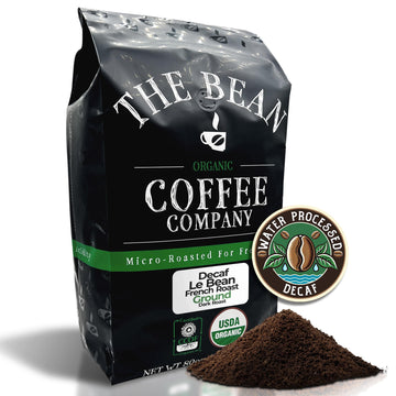 The Bean Organic Coffee Company Water Processed DECAF Le Bean, Dark French Roast, Ground Coffee, 5-Pound Bag, Caf   Molido Tosta
