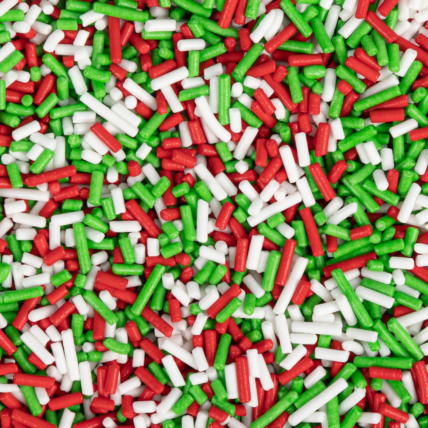 Twisweet Christmas Sprinkles, Edible Red Green White Sprinkles for Cake Decorating, Christmas Jimmies Sugar Sprinkle, Confetti B