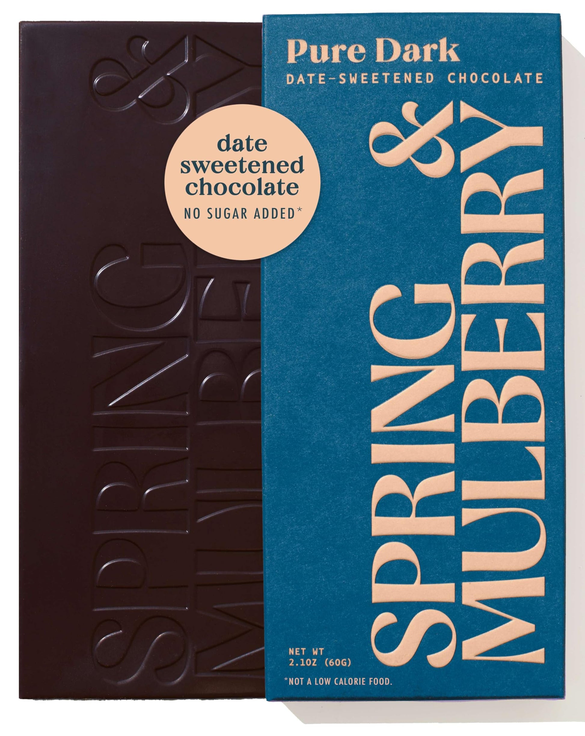 Spring & Mulberry Dark Chocolate Bars - Healthy Chocolate  Date-Sweetened - Pure Dark 6 Pack