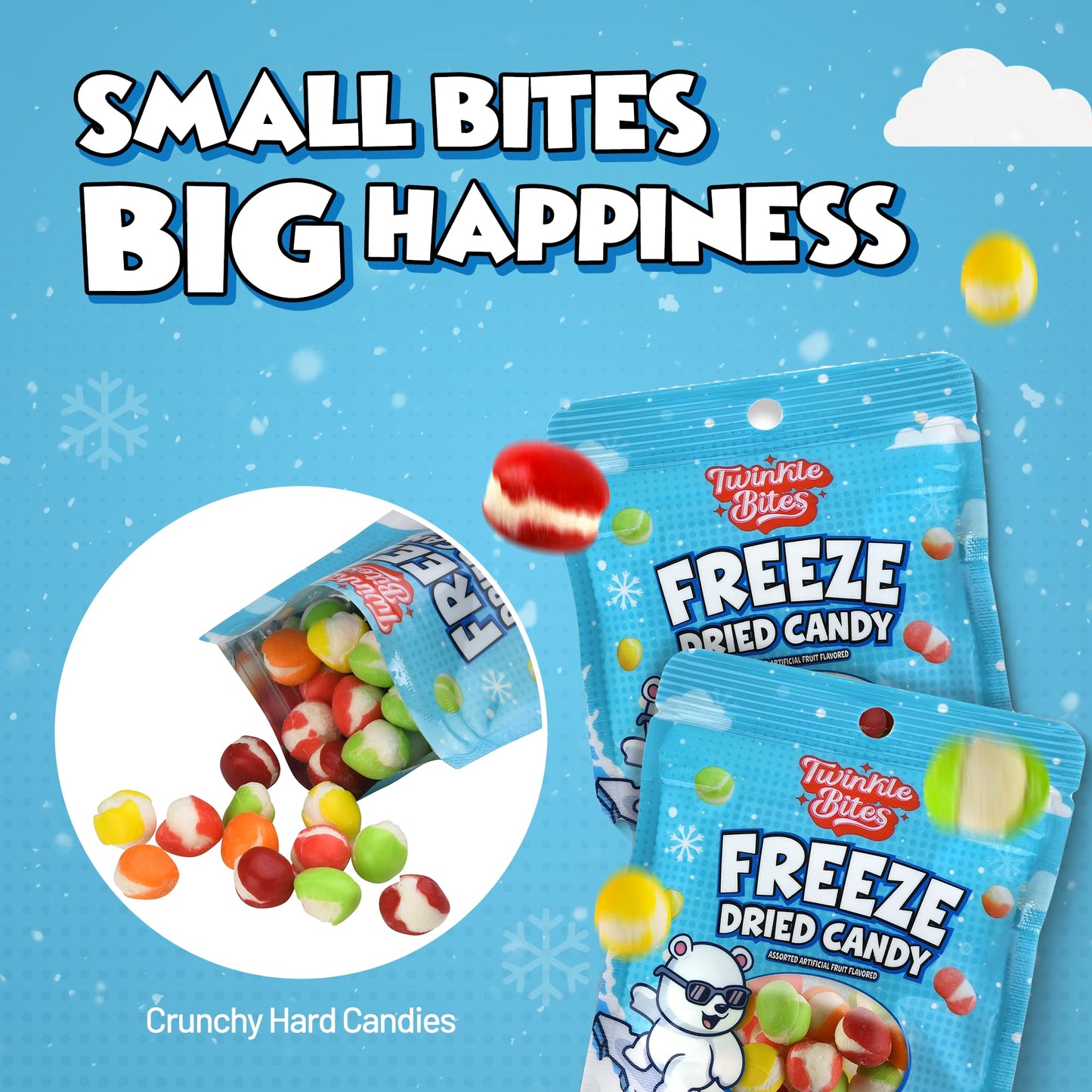 20 Pack Freeze Dried Candy- About 10 Pcs Per Bag - Bulk Treat Candy In Resealable Bag - Great For Kids, Adults, School, Party Fa