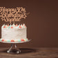 EDSG Personalized Birthday Cake Topper, Double-Sided Glitter Card, Champagne Gold, Customizable with Any Age or Name