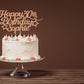 Personalized Happy Birthday Cake Topper Customized With Any Age Name Party Cake Decoration 16 18 21 40 60 Double Sided Glitter Card Rose Gold