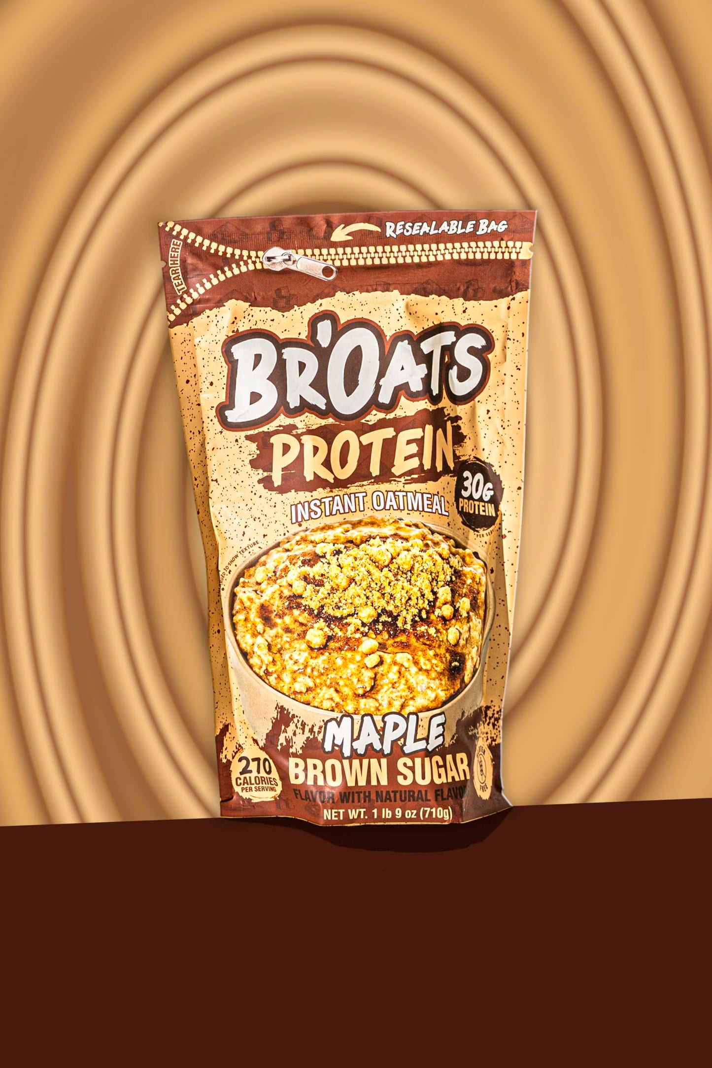 BrOats High Protein Oatmeal With 30g Of Protein Per Serving - Protein Packed Gluten Free Delicious Tasting High Protein Oats (Pack of 1  Maple Brown Sugar)
