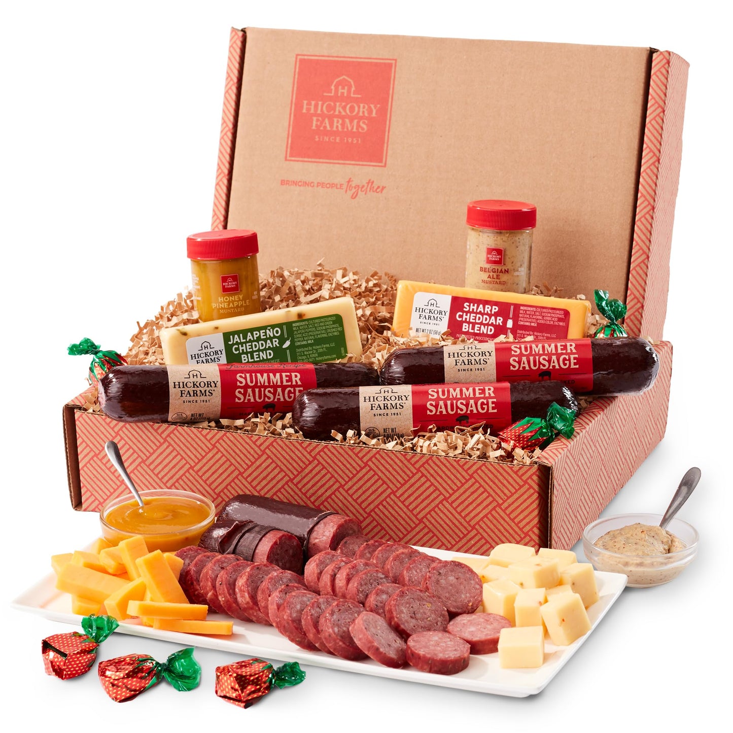 Hickory Farms Savory & Sweet Farmhouse Charcuterie Medium Gift Basket - Charcuterie Food | Fathers Day Gift Basket | Holiday Gift Basket  Gourmet Food Gift Basket  Perfect For Family  Birthday  Sympathy  Congratulations Gifts  Retirement  Thinking of You