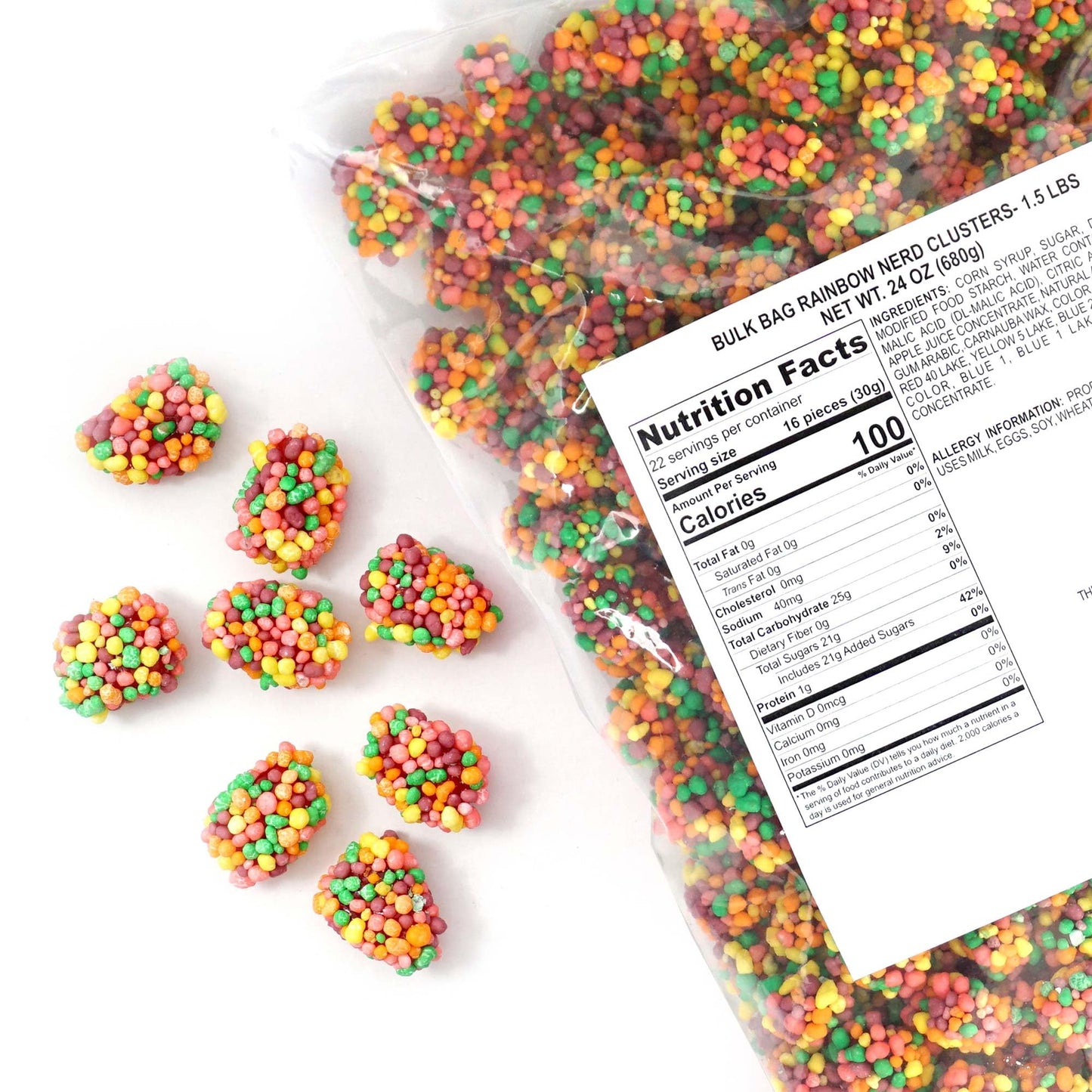 The Hampton Candy Company Nerds Gummy Clusters, Rainbow Candy, 1.5 Pound Bulk Bag