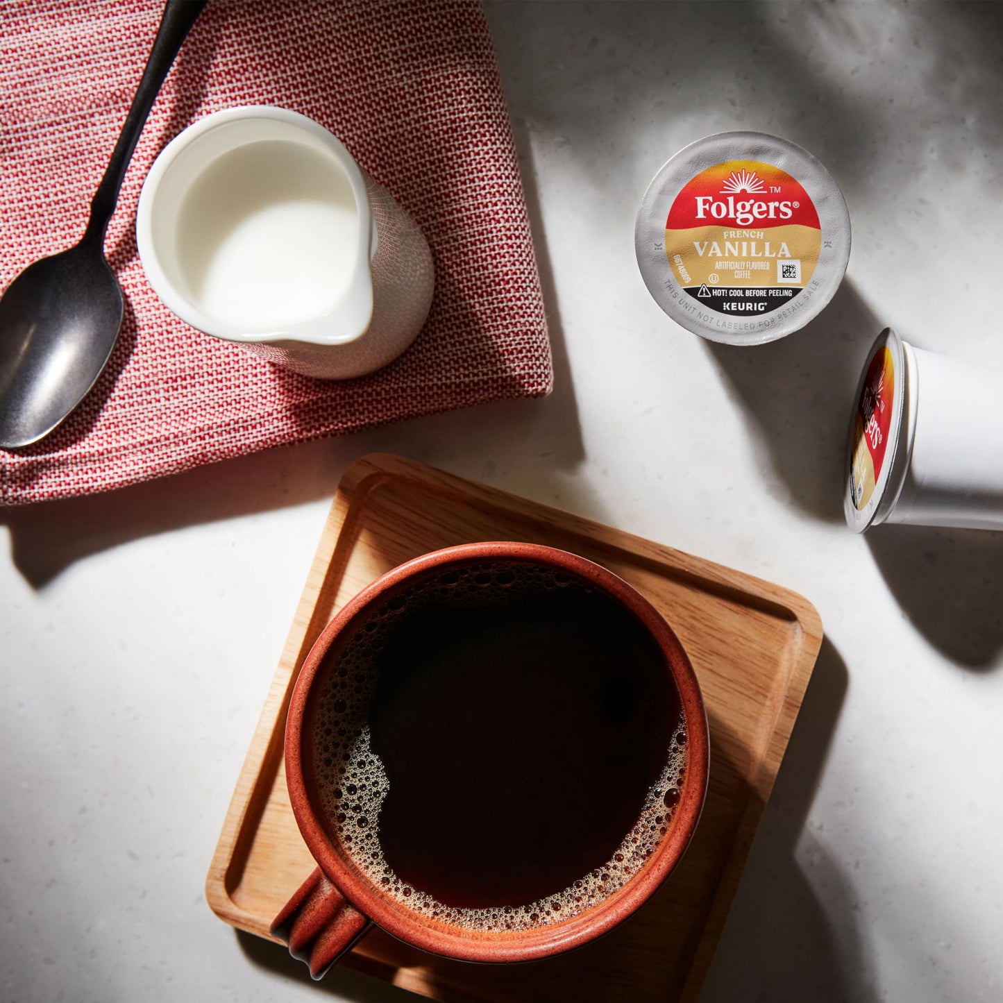 Folgers French Vanilla Artificially Flavored Coffee, Keurig K-Cup Pods, 10 Count Box