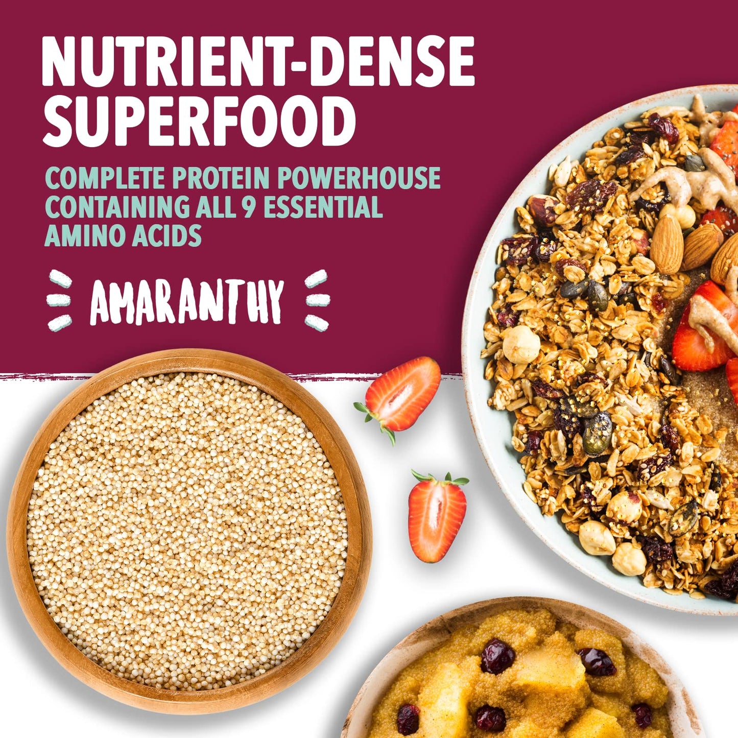 Amaranthy Ready-To-Eat Popped Amaranth Bag (3.53 Oz) - High Protein Grain - Low Calorie - Vegan (1. Popped Bag 3.5 Oz.)