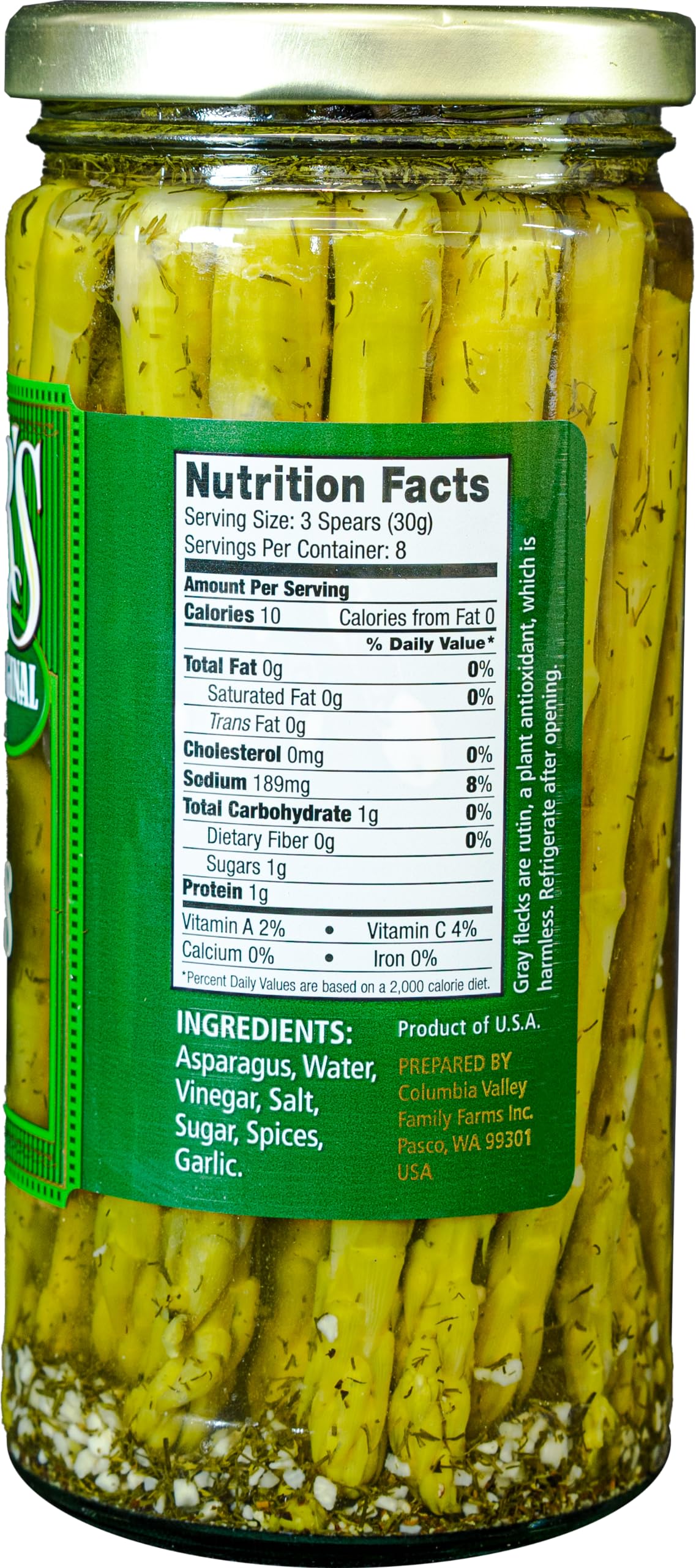 Foster's Pickled Asparagus Spears, Original, 16oz Jar, 3 Pack - Gluten Free, Fat Free, Low Calorie Snack, Traditional Recipe Since 1984