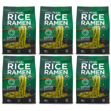 Lotus Foods Organic Jade Pearl Rice Ramen Noodles - Gluten Free Instant Ramen Noodles, Vegan, Low Sodium, Made With Brown Rice Flour And White Rice Flour, Ready In 4 Minutes - 10 Oz (Pack Of 6)