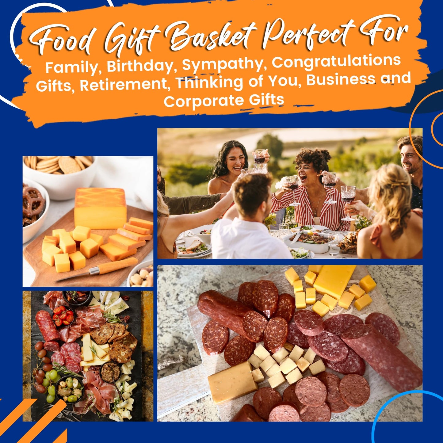 GiftWorld Charcuterie Gift Basket - Meat & Cheese Bundle, Perfect for Fathers Day, Mothers Day, Easter, and Holiday Gifting