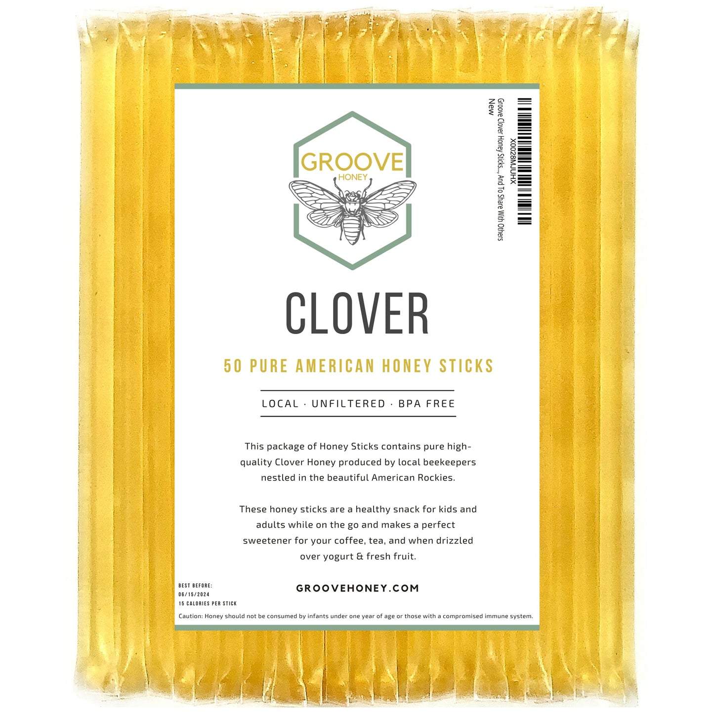 Clover Honey Sticks For Tea, Travel & Snacks - Premium Grade Pure Honey Packets Are Farm Fresh From Us Beekeepers - Each Honey S