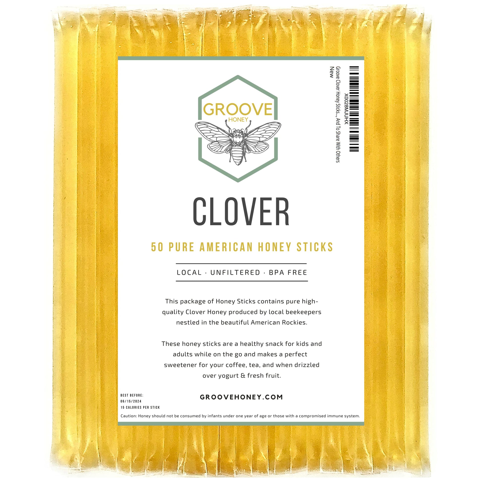 Clover Honey Sticks For Tea, Travel & Snacks - Premium Grade Pure Honey Packets Are Farm Fresh From Us Beekeepers - Each Honey S