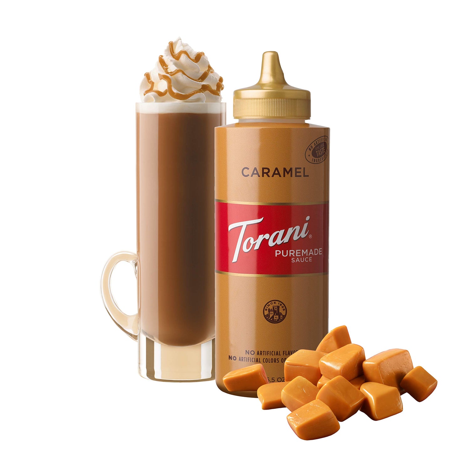 Torani Puremade Sauce, Caramel, 16.5 Ounces(Pack Of 4)