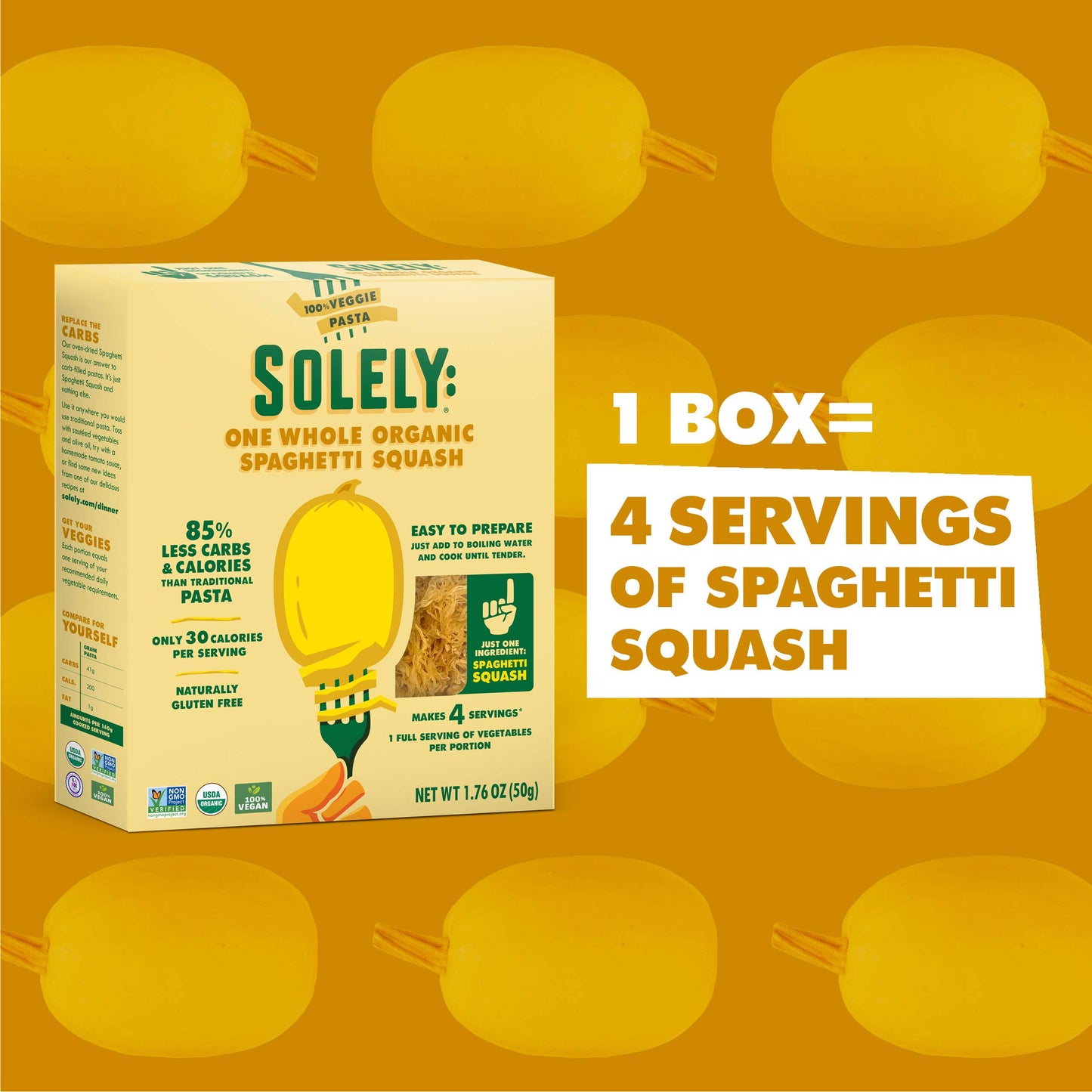 Solely Organic Dried Spaghetti Squash 1.76 Oz  One Ingredient: Spaghetti Squash  Naturally Gluten Free  Non-Gmo  Low Carb And Ke
