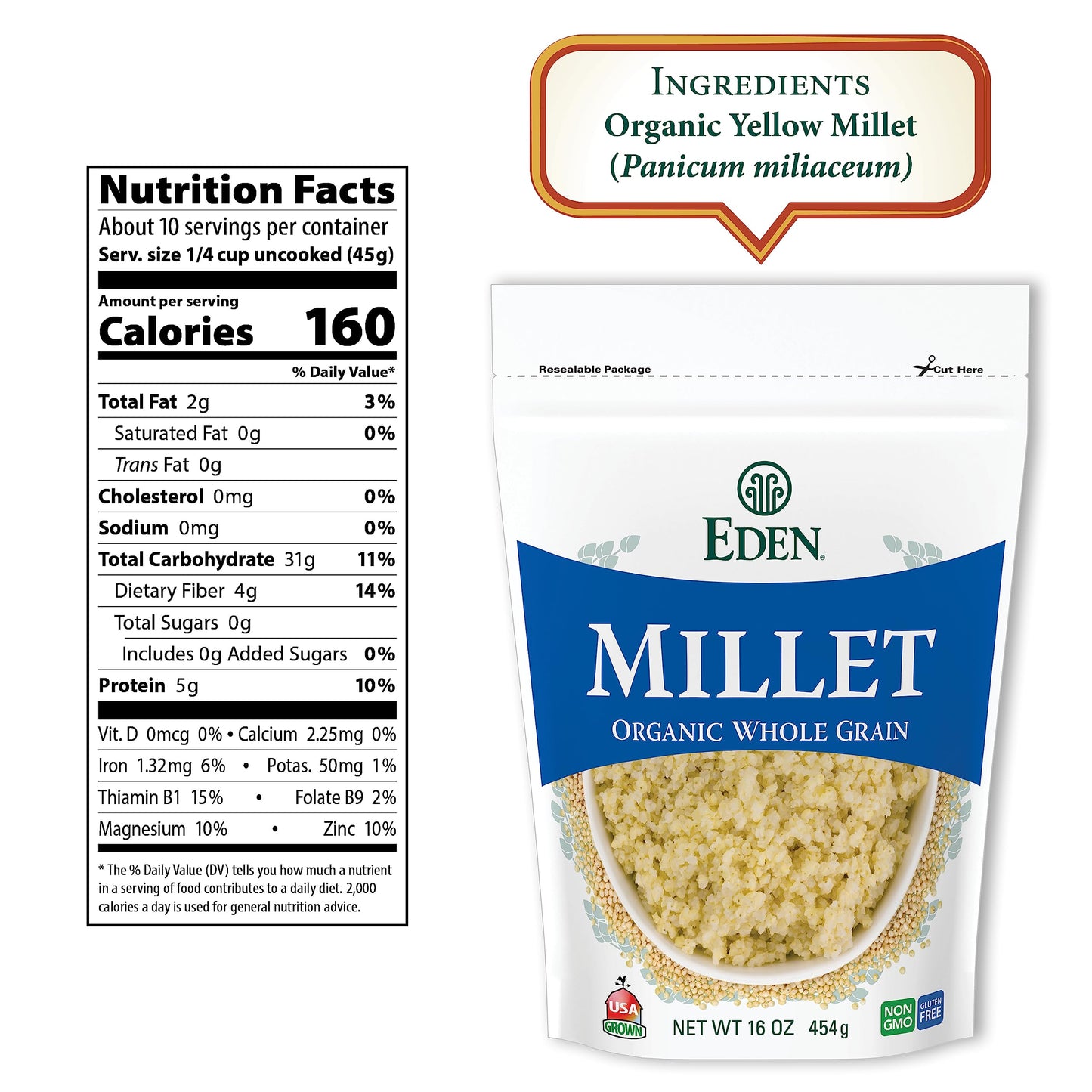Eden Organic Millet, 16 Oz