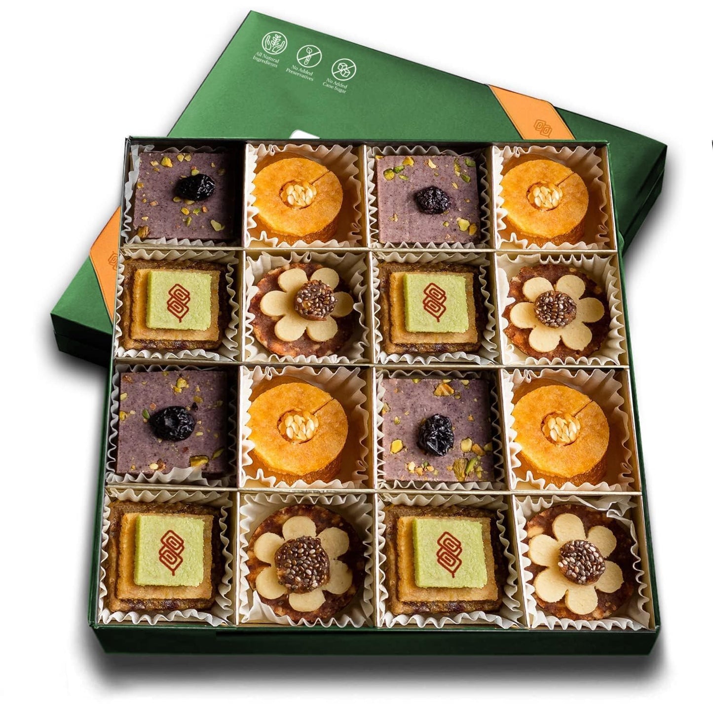 LAUMIÈRE GOURMET FRUITS Superfood Parfait Collection - Dried Fruit Gift Basket - 16 Pcs - Gluten Free - Vegan - Green