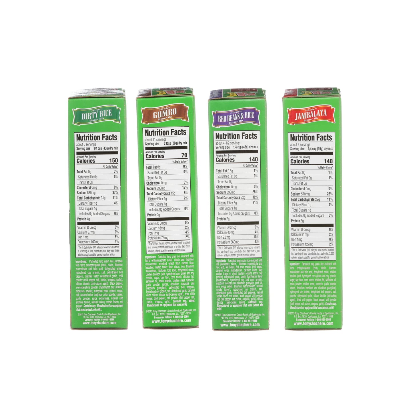 Tony Chachere Rice Dinner Mix, Variety Pack, 4 Count