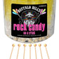Buffalo Bills Banana (Yellow) Rock Candy On A Stick (36-Ct Tub Yellow Rock Candy Crystal Sticks)