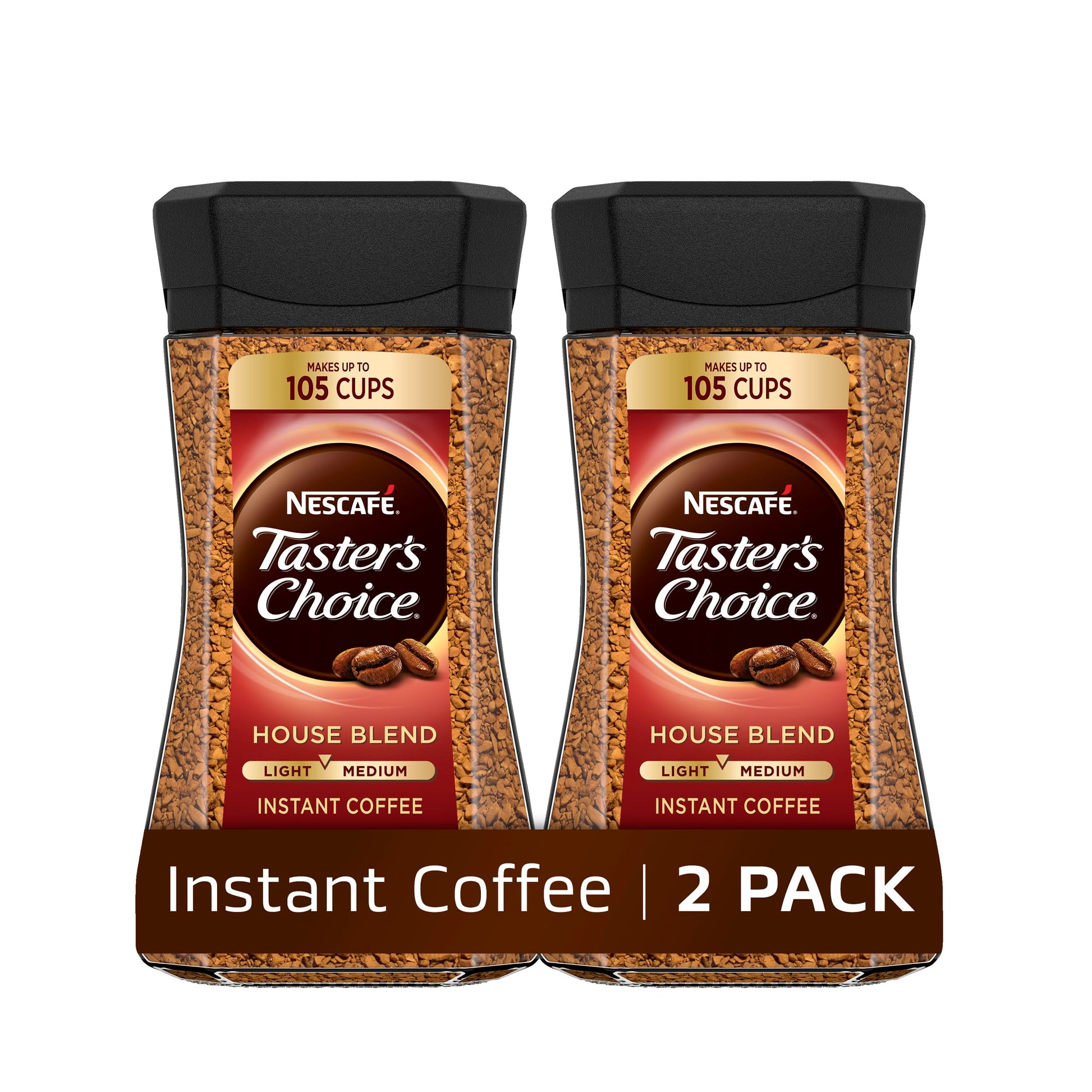 NESCAF   Taster's Choice Instant Coffee Light Medium Roast, House Blend, 2 Jars (7 Oz Each)