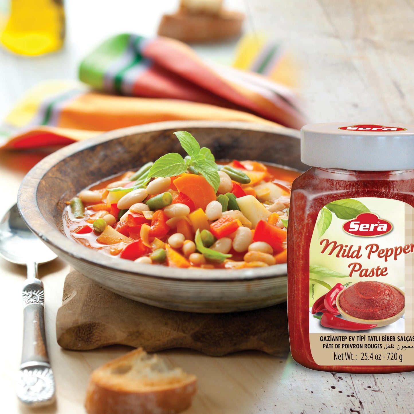 Sera Mild Pepper Paste 25.4 Oz Jar | No Sugar | No Artificial Preservatives | Add A Unique, Peppery Flavor To Your Dishes | Grea