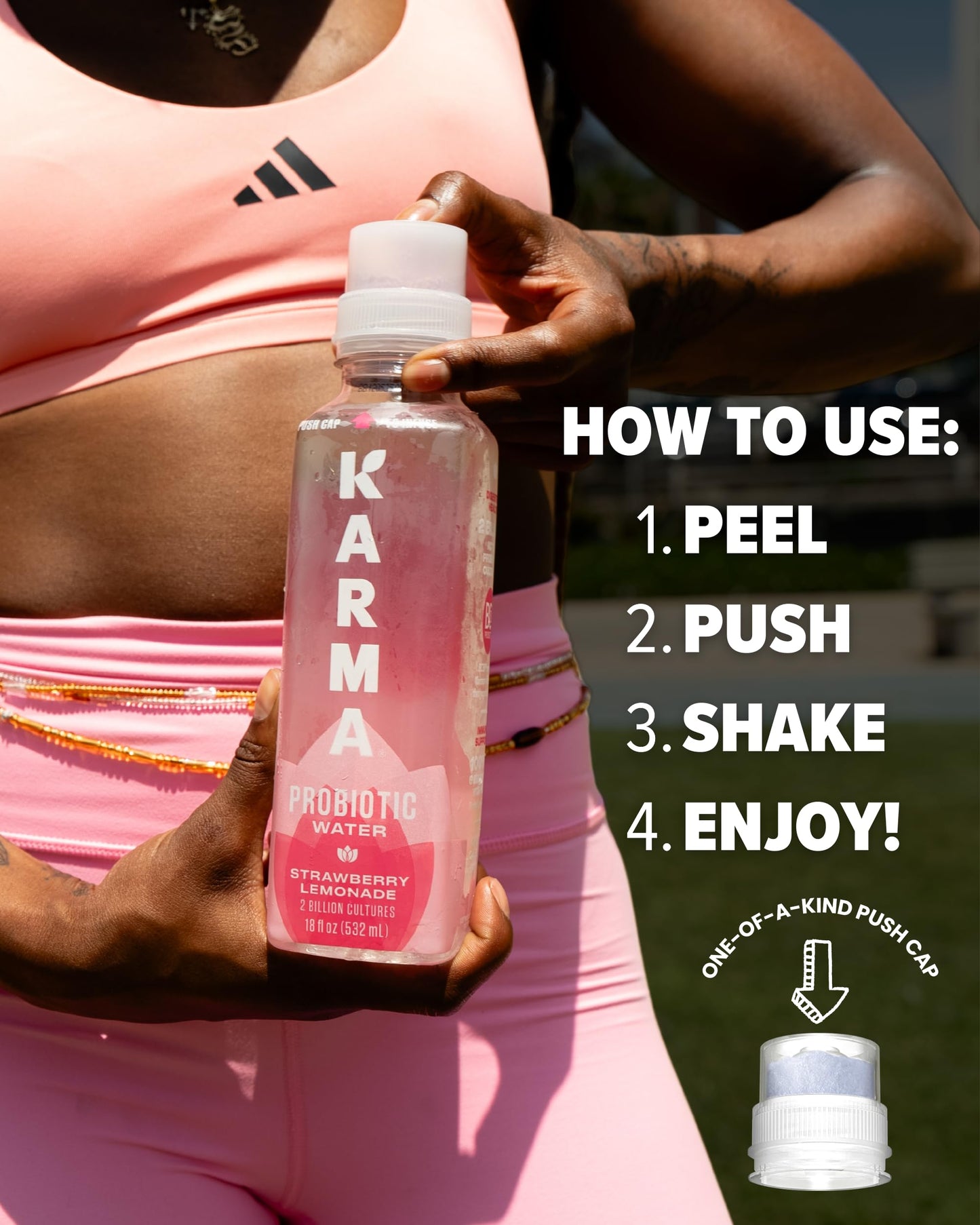 Karma Probiotic Water - 12 Pack, Strawberry Lemonade Drink - Immune & Gut Health Support