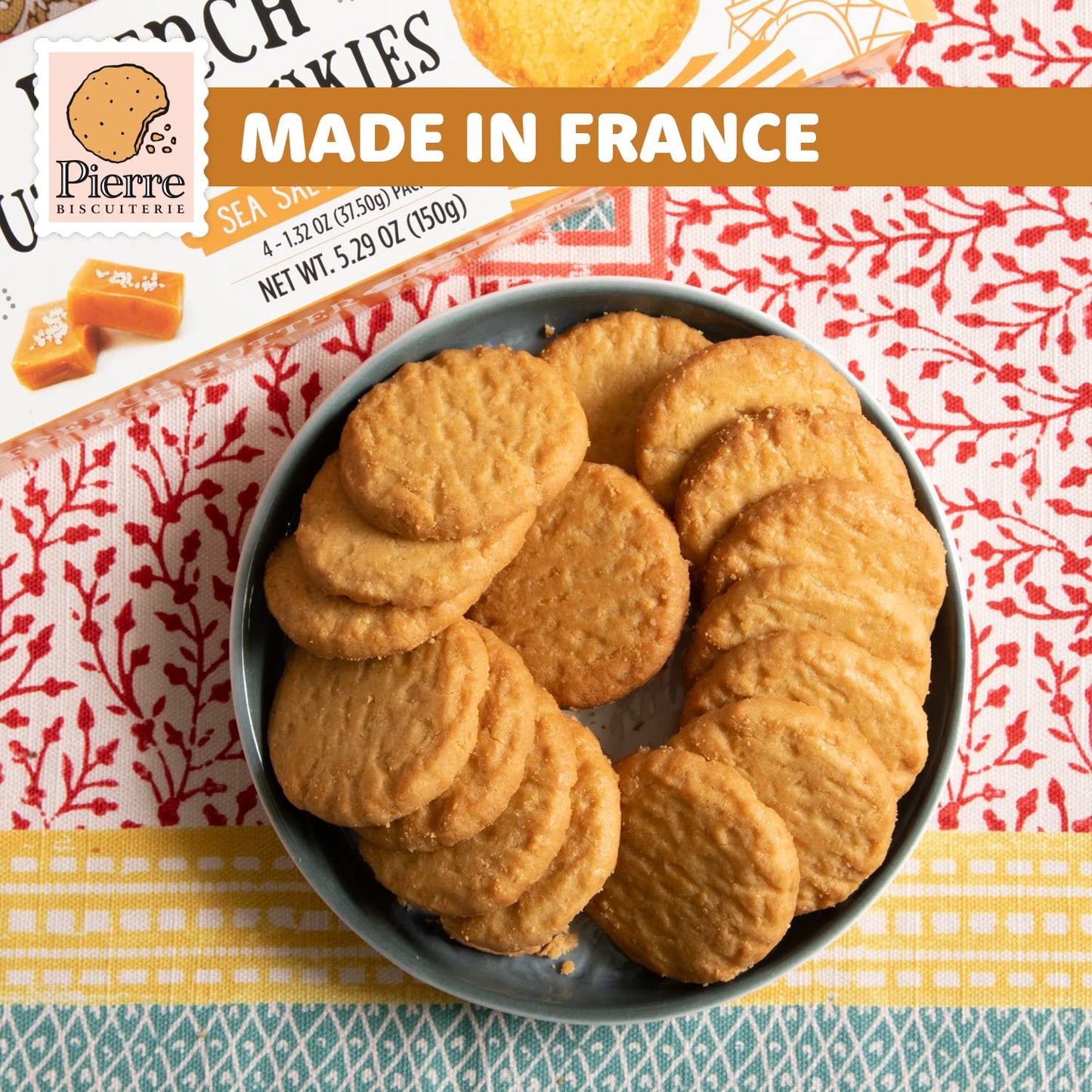 Pierre Biscuiterie French Butter Cookies With Sea Salt Caramel 5.29 Ounce Box (Pack Of 1)