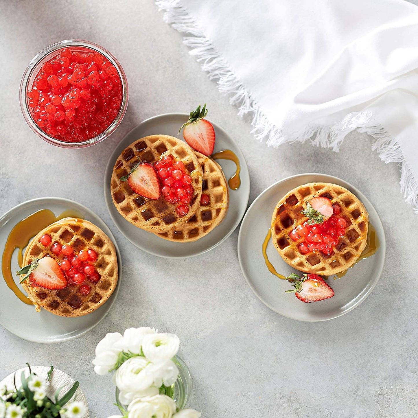 3 Flavors Popping Boba Pearls Bursting Tea Balls Drink & Dessert Topping Strawberry, Blueberry, Peach Flavored Bubble Tea Pearls (Blueberry, Strawberry, Peach, 2 Lb, Pack Of 3)