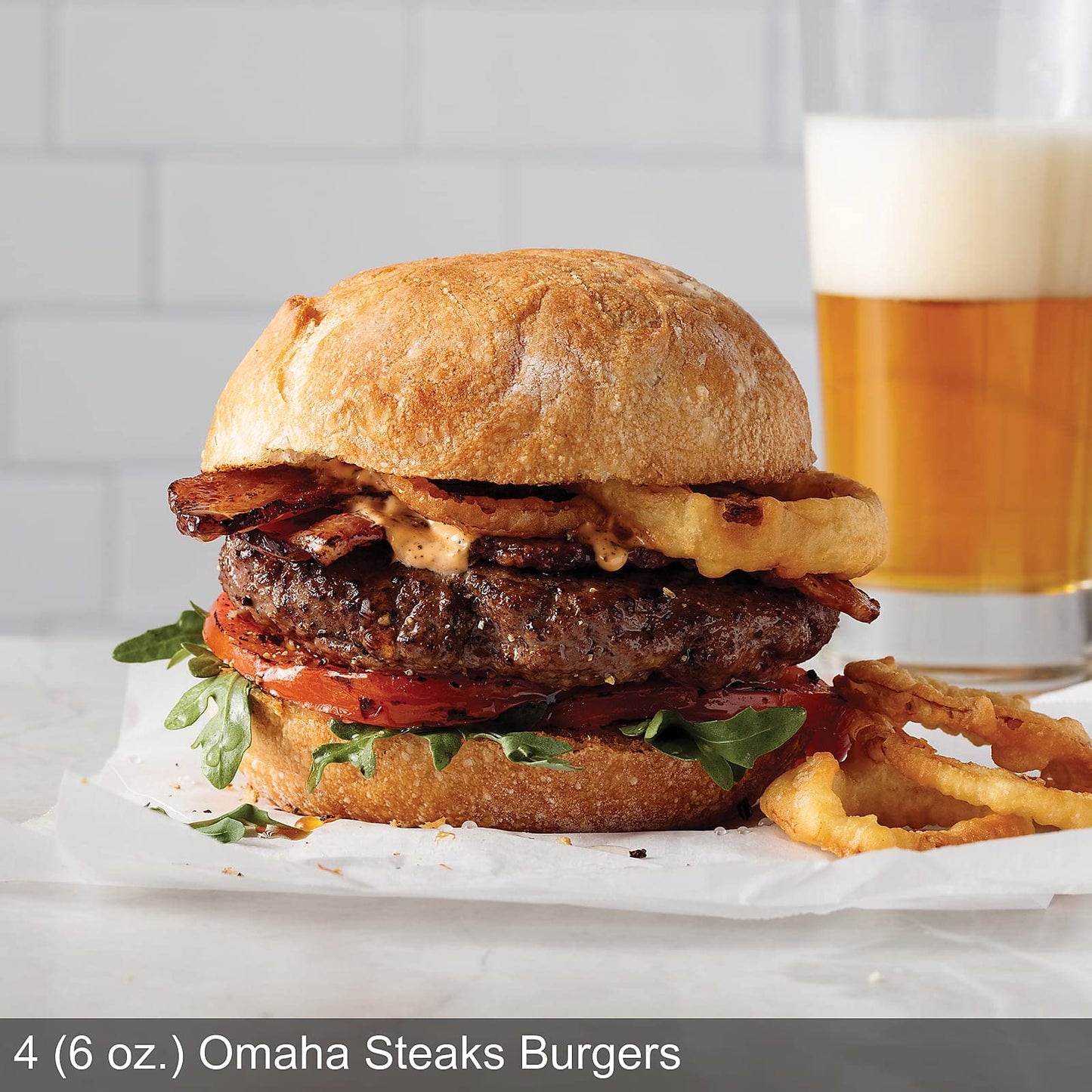 Omaha Steaks Deluxe Ribeye Gift Box (4X Bacon-Wrapped Ribeyes, 4X Omaha Steaks Burgers, 4X Gourmet Jumbo Franks, 4X Potatoes Au