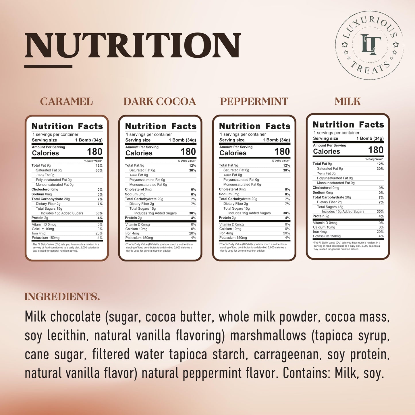 elegant  Hot Chocolate  s  4 Pack Hot Cocoa Balls Holiday Christmas Gift Set with Peppermint  Caramel  Dark and Milk Chocolate Flavors  Individually Wrapped Gourmet Cocoa Balls