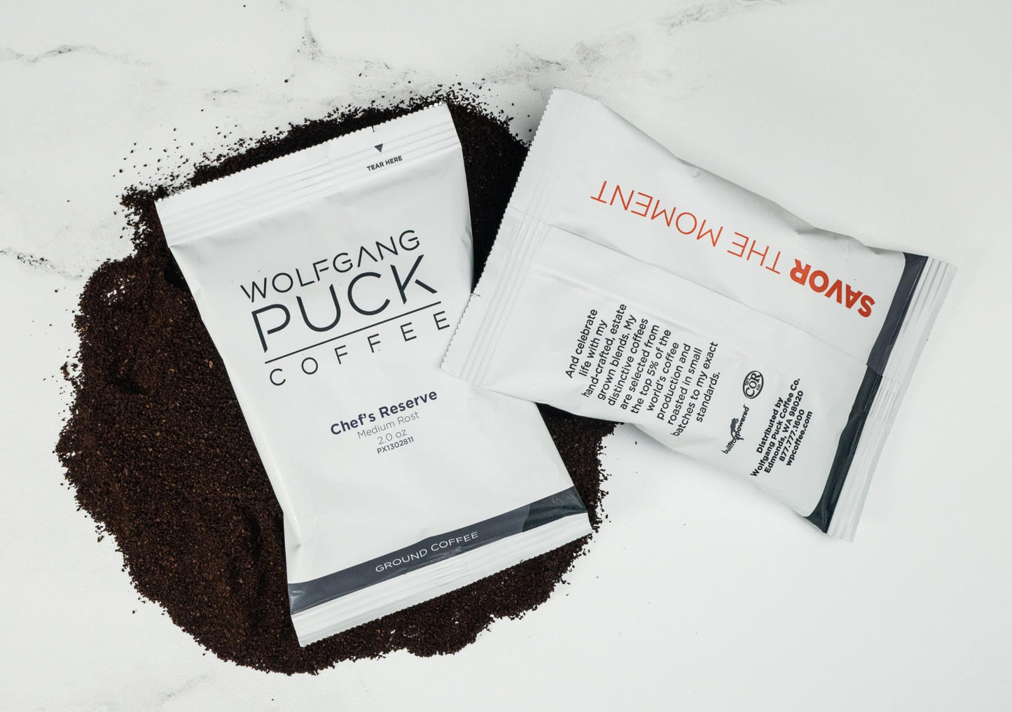 Wolfgang Puck Coffee Portion Packs, Chefs Reserve, 2 Ounce (Pack of 18), Single