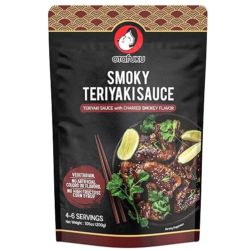 Otafuku Smoky Teriyaki Sauce - Authentic Japanese Stir Fry Sauce - Vegetarian, No Artificial Flavors, Colors Or Preservatives - 7.5Oz (1 Pouch)