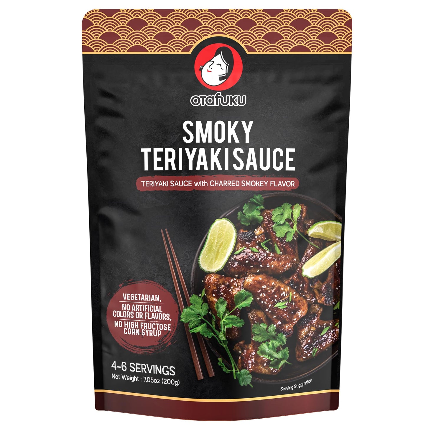 Otafuku Smoky Teriyaki Sauce - Authentic Japanese Stir Fry Sauce - Vegetarian, No Artificial Flavors, Colors Or Preservatives - 7.5Oz (1 Pouch)
