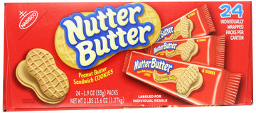 Nabisco Nutter Butter Sandwich Cookies, Peanut, 24 Count
